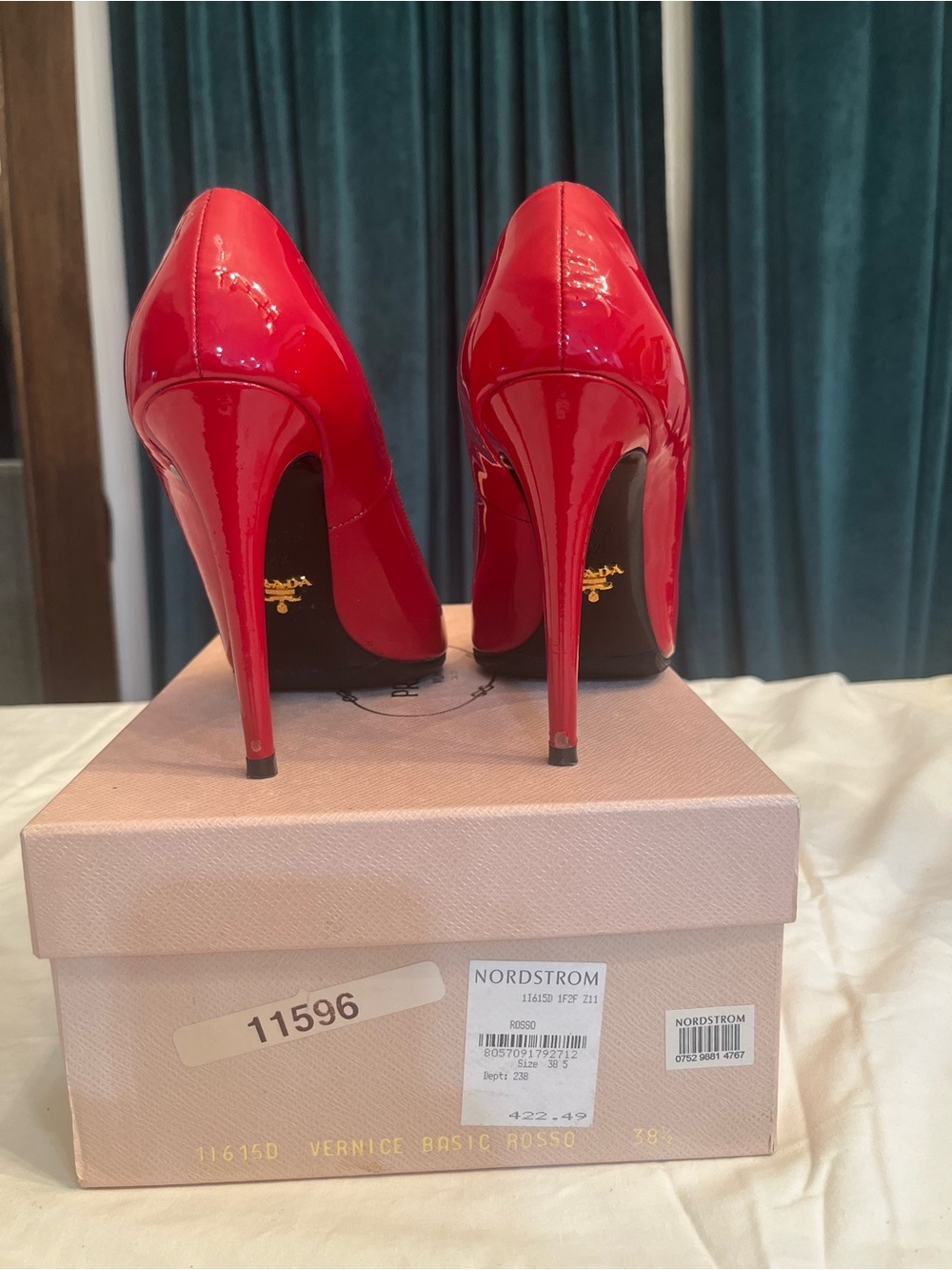 Prada Red Patent Pointed-Toe Pumps - Picture 4 of 7